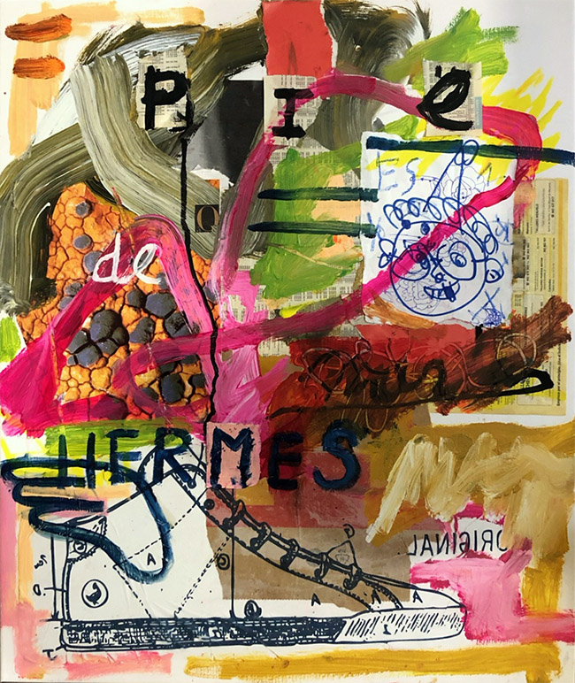 Esta pintura es una obra abstracta y expresiva, llena de color y textura.</p>
<p>Paleta de colores: Predominan los tonos cálidos como el naranja, el rojo y el amarillo, contrastados con pinceladas en negro, blanco, azul y toques de verde fosforescente.</p>
<p>Elementos gráficos:</p>
<p>En la parte superior se lee la palabra “COOL” en letras grandes, verdes y mayúsculas.</p>
<p>En la parte inferior, repetida cuatro veces con letra manuscrita blanca, aparece la frase “es muy cool ser animal”.</p>
<p>Trazos: Se observan pinceladas amplias, gestuales y libres, con superposiciones de colores que crean un efecto de movimiento y energía.</p>
<p>Composición: Hay formas orgánicas que recuerdan ramas o árboles, además de manchas que evocan la naturaleza.</p>
<p>En conjunto, la pintura transmite frescura, espontaneidad y un mensaje que mezcla lo urbano (“cool”) con lo natural (“ser animal”), celebrando quizá la autenticidad y lo instintivo.