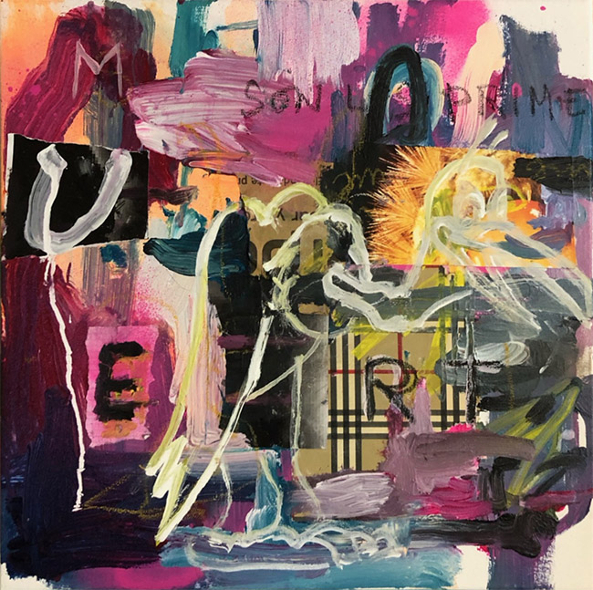 Esta pintura es una obra abstracta y expresiva, llena de color y textura.</p>
<p>Paleta de colores: Predominan los tonos cálidos como el naranja, el rojo y el amarillo, contrastados con pinceladas en negro, blanco, azul y toques de verde fosforescente.</p>
<p>Elementos gráficos:</p>
<p>En la parte superior se lee la palabra “COOL” en letras grandes, verdes y mayúsculas.</p>
<p>En la parte inferior, repetida cuatro veces con letra manuscrita blanca, aparece la frase “es muy cool ser animal”.</p>
<p>Trazos: Se observan pinceladas amplias, gestuales y libres, con superposiciones de colores que crean un efecto de movimiento y energía.</p>
<p>Composición: Hay formas orgánicas que recuerdan ramas o árboles, además de manchas que evocan la naturaleza.</p>
<p>En conjunto, la pintura transmite frescura, espontaneidad y un mensaje que mezcla lo urbano (“cool”) con lo natural (“ser animal”), celebrando quizá la autenticidad y lo instintivo.